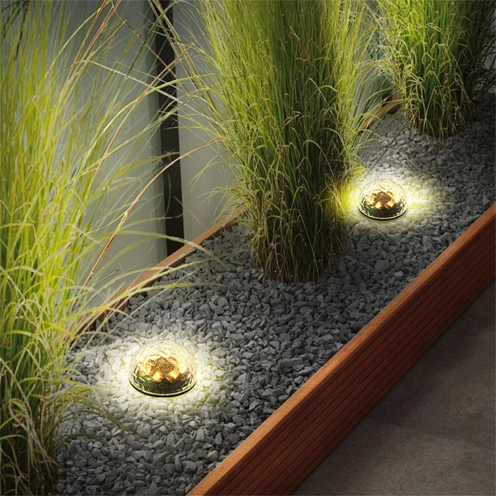 Glass Globe Solar Powered Outdoor Garden Stake Light Waterproof Decorative Lawn Ground Lamp - 6