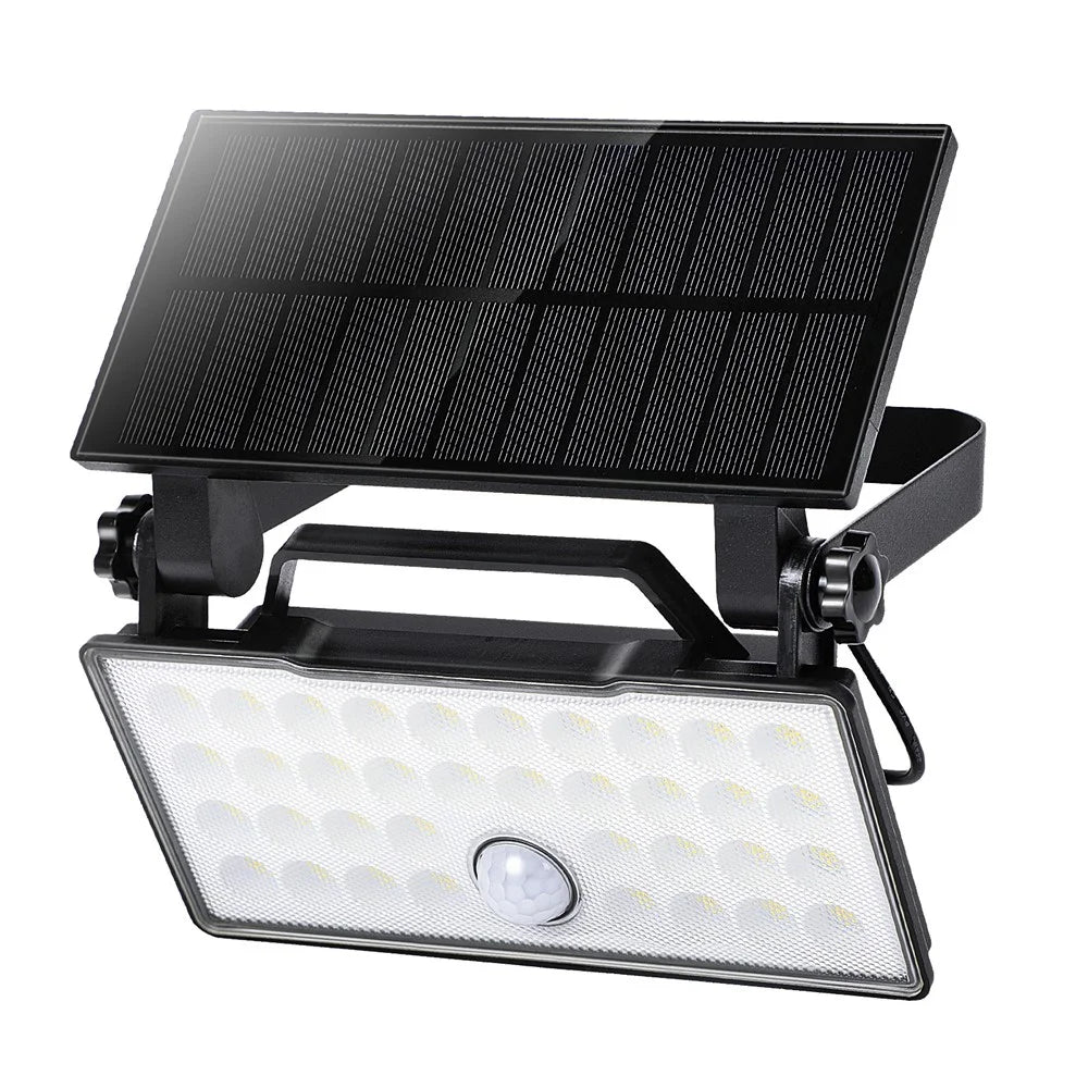 Portable Solar Floodlight Camping Work Light Foldable Rotatable Motion Sensor Wall Lamp - White Light 5000K - 1