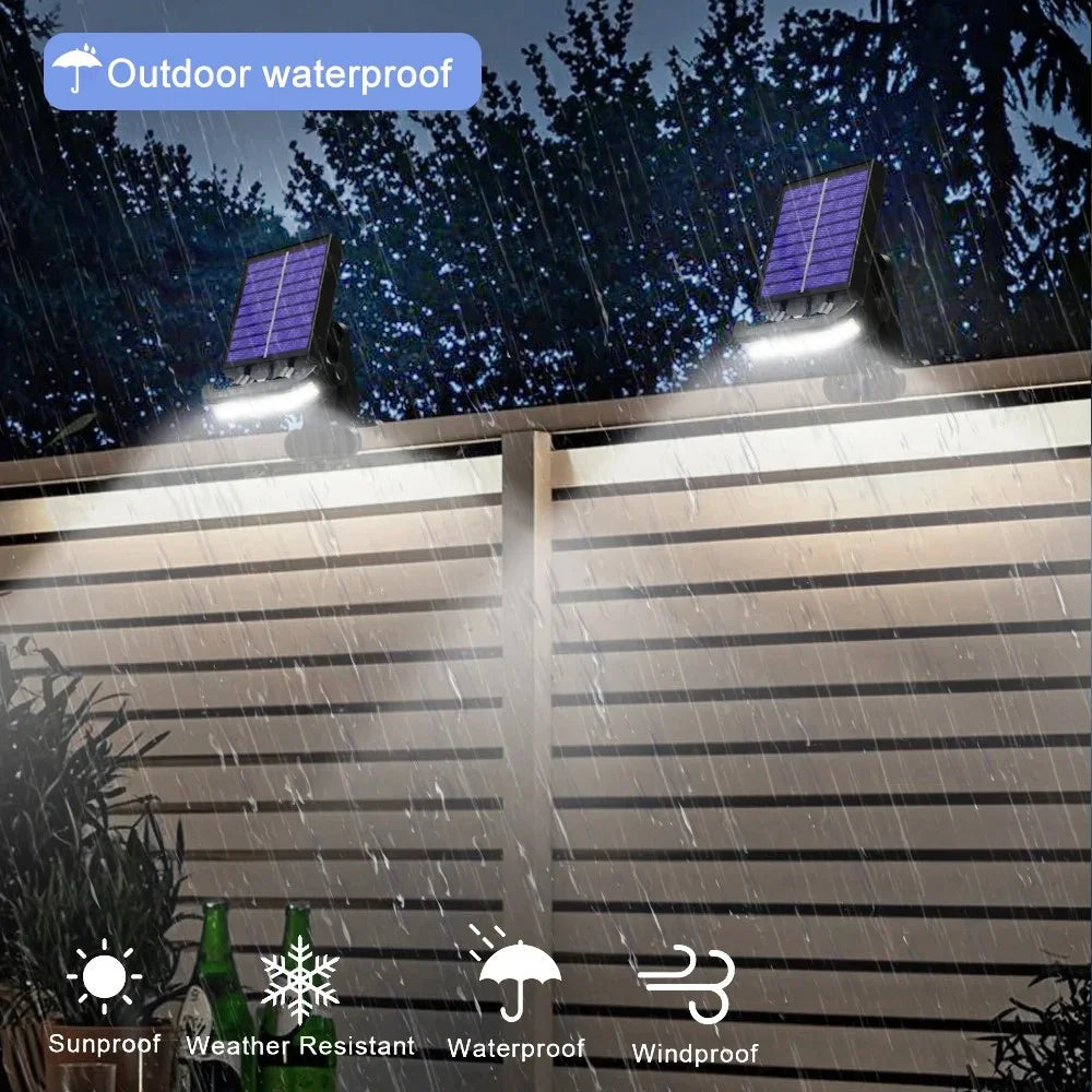 TJ-105 40-LED Solar Powered Clip On Light for Garden Waterproof Motion Sensor Lamp, Support USB Charging - White Light - 2