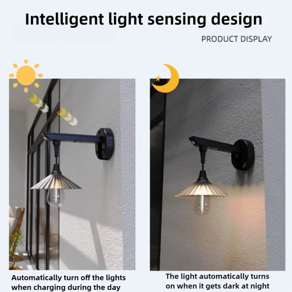 Solar Powered Motion Sensor Wall Light Bulb for Outdoor Garden Waterproof Solar Yard Lamp, Support USB Charging - 5