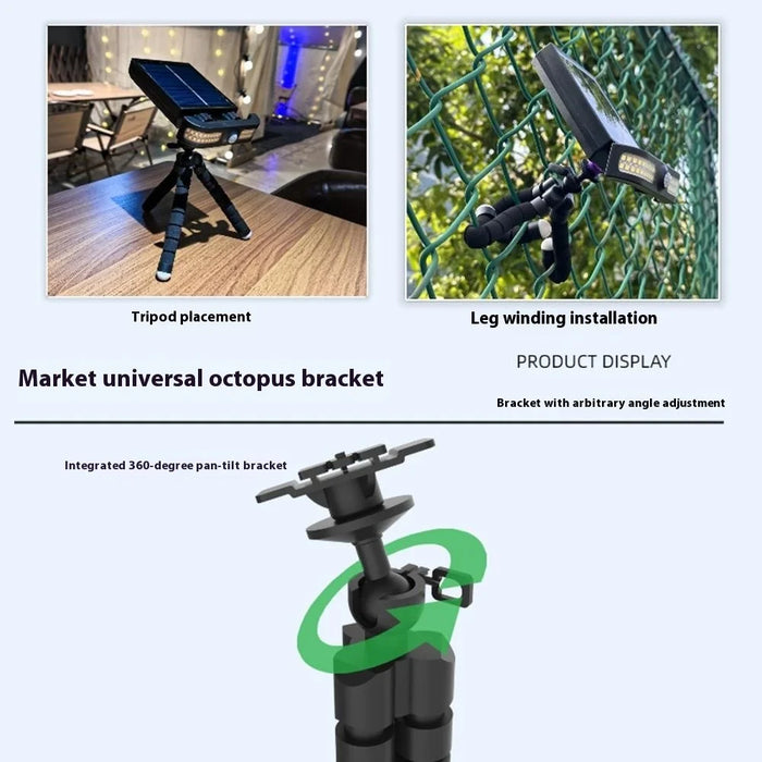 TJ-105 Solar Powered Light with Octopus Tripod 40 LED Motion Sensor Garden Solar Lamp, Support USB Charging - 5
