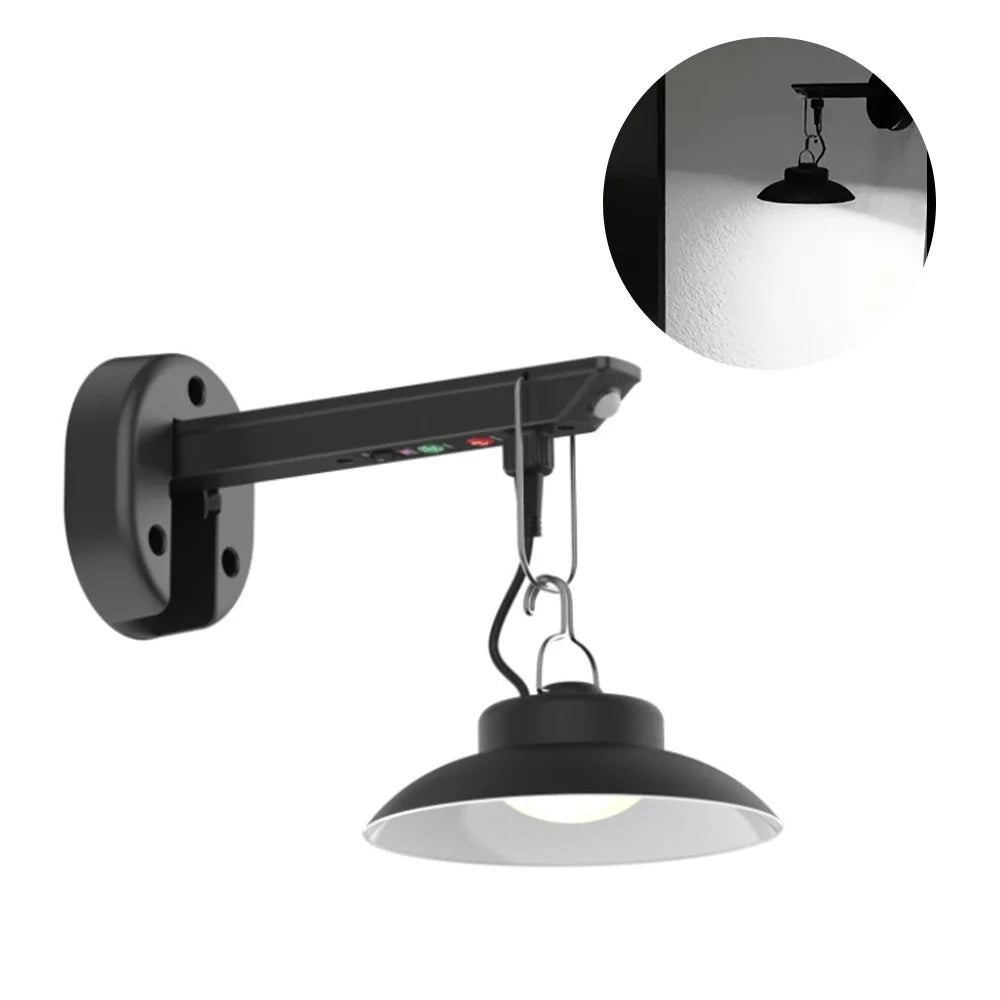 Outdoor Solar Pendant Light Motion Sensor USB Rechargeable Waterproof Garden Yard LED Lamp - White Light - 1