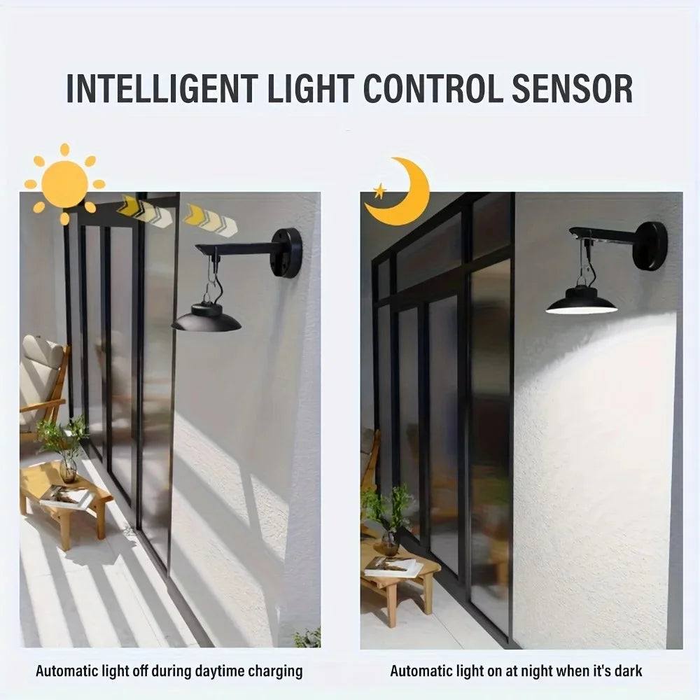 Outdoor Solar Pendant Light Motion Sensor USB Rechargeable Waterproof Garden Yard LED Lamp - White Light - 4