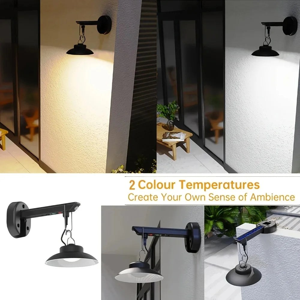 Outdoor Solar Pendant Light Motion Sensor USB Rechargeable Waterproof Garden Yard LED Lamp - White Light - 6