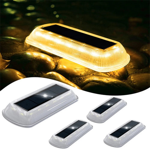 TS-G7106 4Pcs Solar Ground Lights 3000K Warm White Waterproof Long Strip Lamp for Garden Pathway Deck - 1