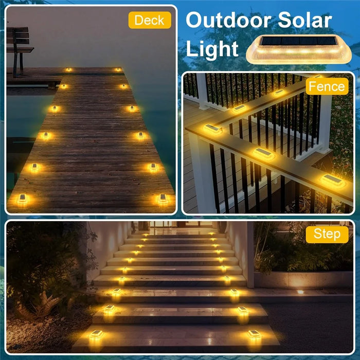 TS-G7106 4Pcs Solar Ground Lights 3000K Warm White Waterproof Long Strip Lamp for Garden Pathway Deck - 3