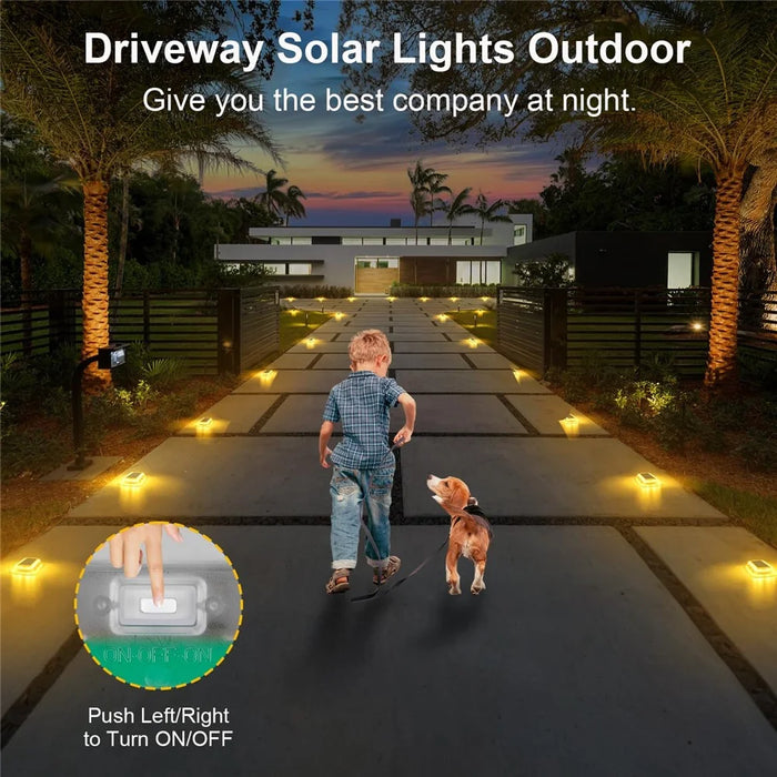 TS-G7106 4Pcs Solar Ground Lights 3000K Warm White Waterproof Long Strip Lamp for Garden Pathway Deck - 4