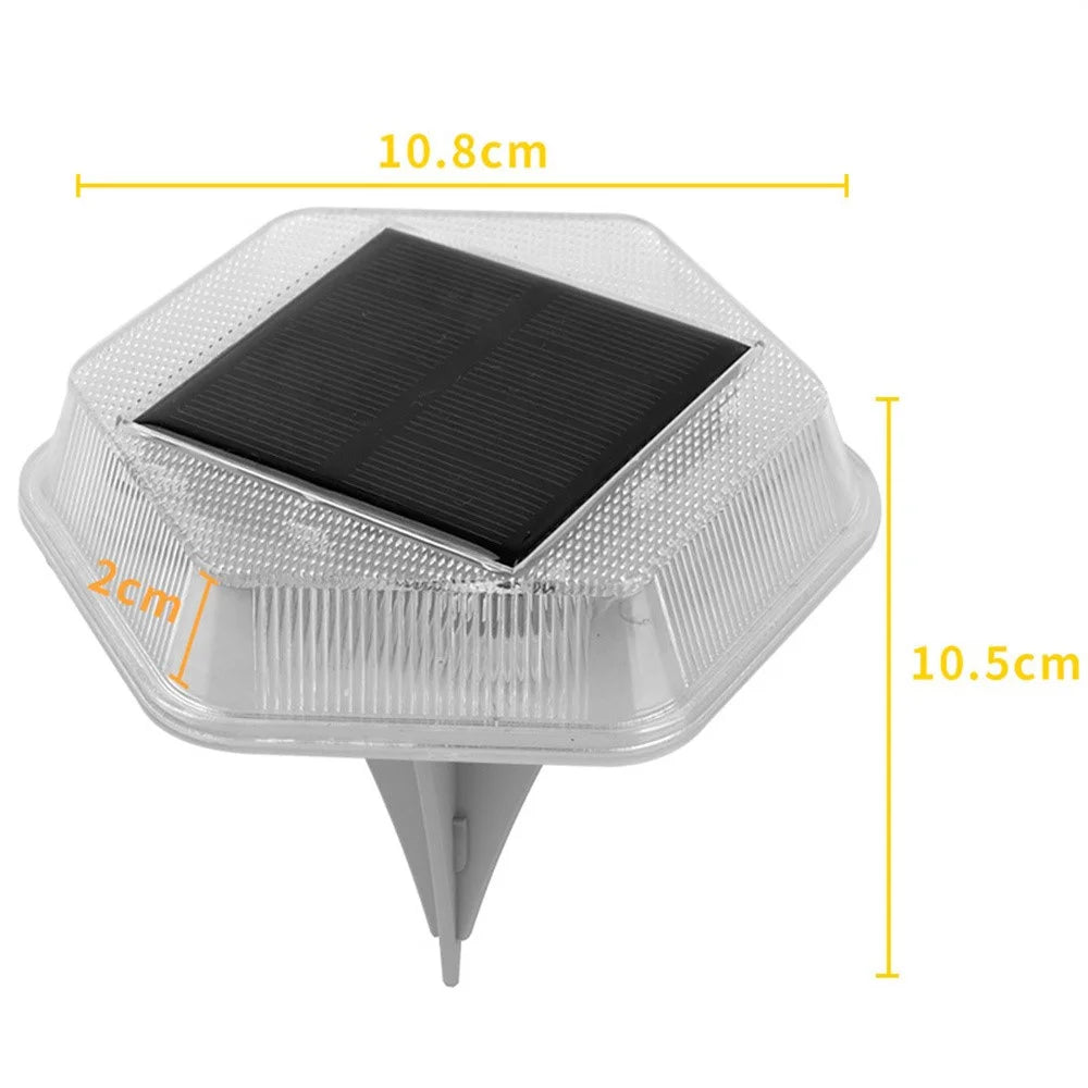 TS-G7004 4Pcs Hexagonal Deck Step Lights for Garden Pathway IP65 Waterproof Solar Ground Lights - Blue Light - 5