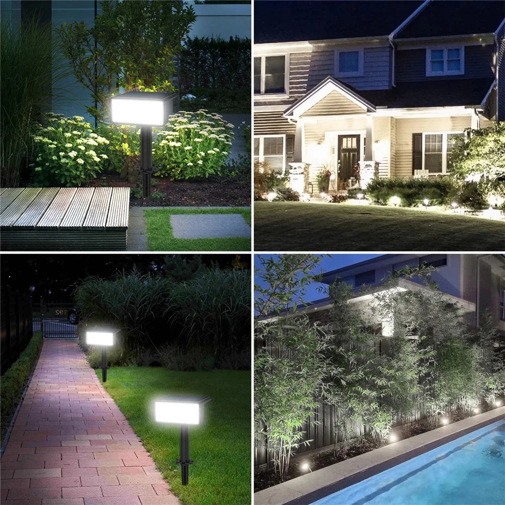 TS-G2206 2Pcs 49-LED Solar Powered Lawn Lamp 90 Degree Adjustable Head Waterproof Outdoor Landscape Spotlight - White Light - 3