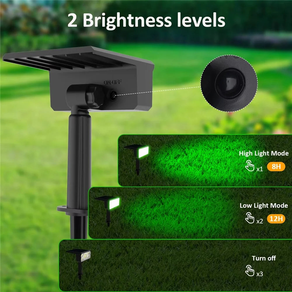 TS-G2206 2Pcs 49-LED Solar Powered Lawn Lamp 90 Degree Adjustable Head Waterproof Outdoor Landscape Spotlight - White Light - 4