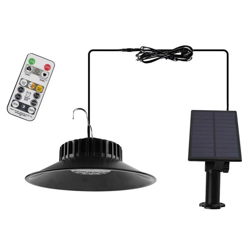 TS-S4401 Waterproof Solar Pendant Light for Outdoor Patio 3 Color Temperatures Garage Lamp with Remote Control - 1
