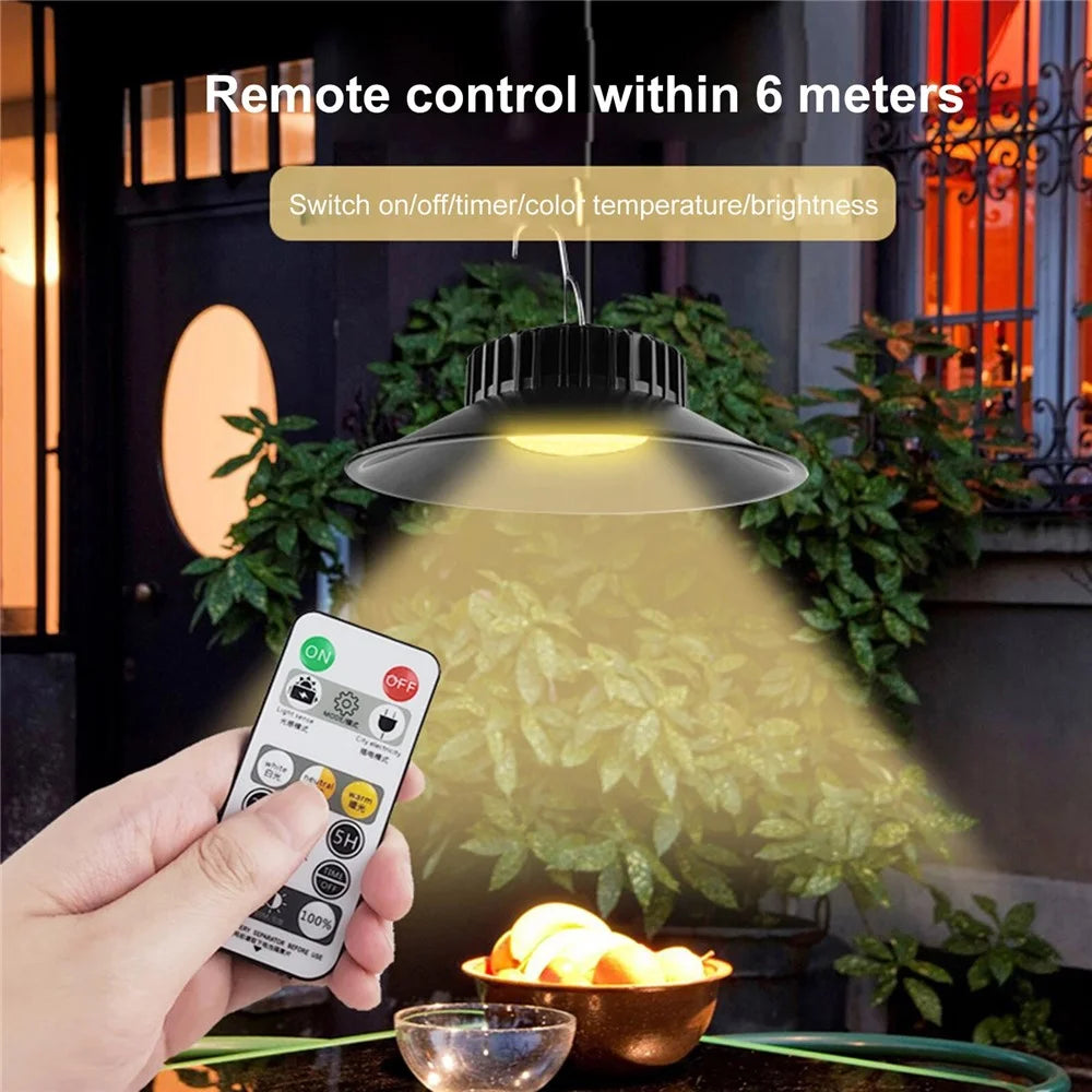 TS-S4401 Waterproof Solar Pendant Light for Outdoor Patio 3 Color Temperatures Garage Lamp with Remote Control - 3