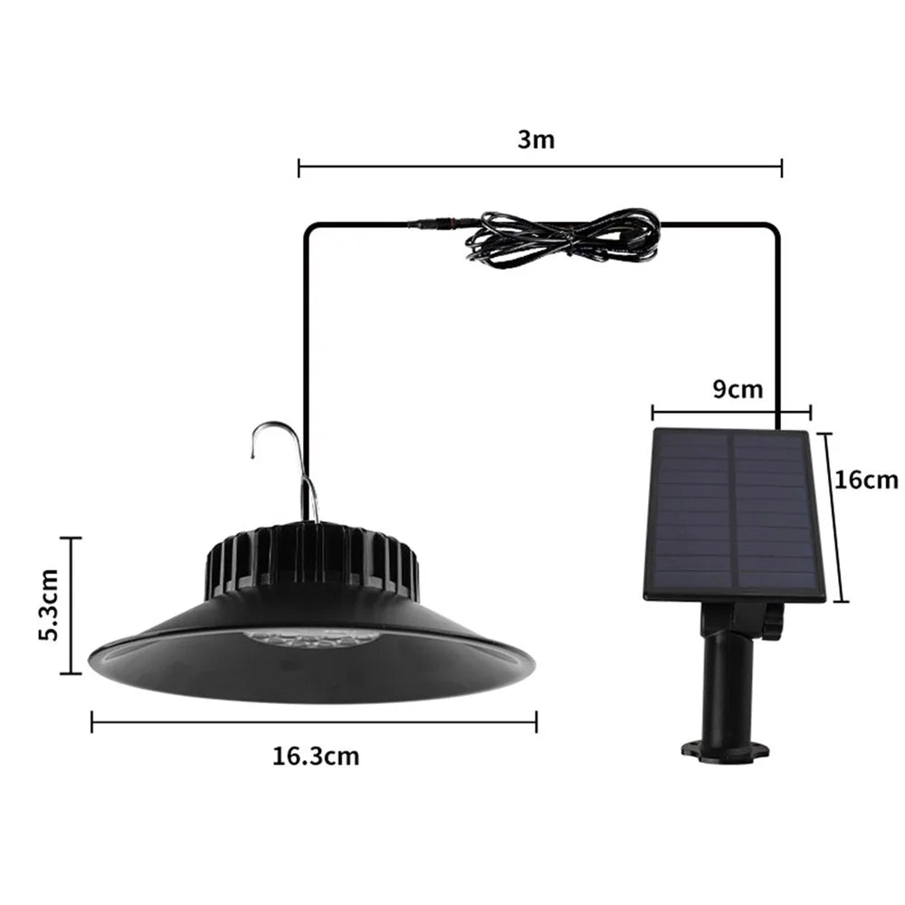 TS-S4401 Waterproof Solar Pendant Light for Outdoor Patio 3 Color Temperatures Garage Lamp with Remote Control - 7
