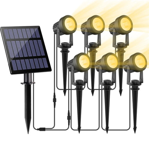 TS-S4205-6H 6 in 1 Outdoor Solar Ground Spotlight IP65 Waterproof High Power Garden Landscape Light - Warm Light - 1