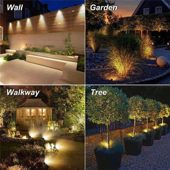 TS-S4205-6H 6 in 1 Outdoor Solar Ground Spotlight IP65 Waterproof High Power Garden Landscape Light - Warm Light - 2