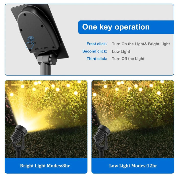 TS-S4205-6H 6 in 1 Outdoor Solar Ground Spotlight IP65 Waterproof High Power Garden Landscape Light - Warm Light - 5