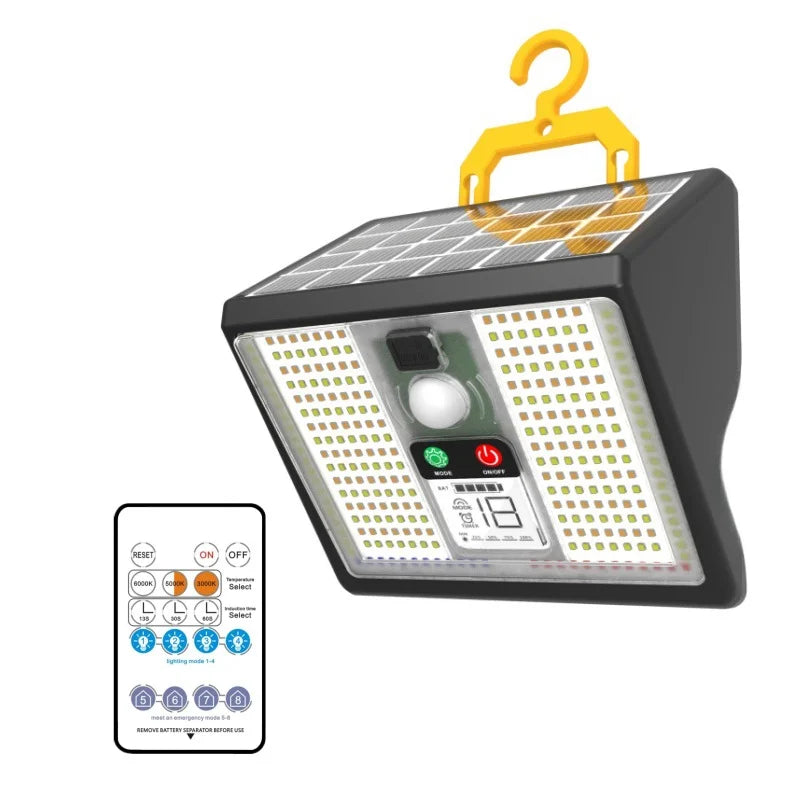 TX288 Solar Wall Light 288 LED Motion Sensor 5400mAh Battery Waterproof Garden Security Lamp for Home/Yard Lighting - 1