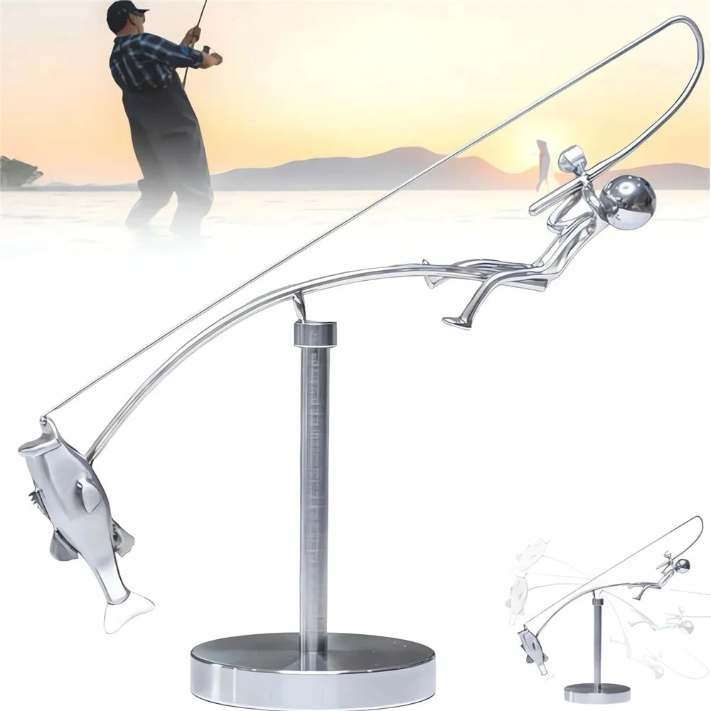 Fisherman Fishing Balance Artistic Crafts Home Decoration Display Model for Living Room / Study Room - 1