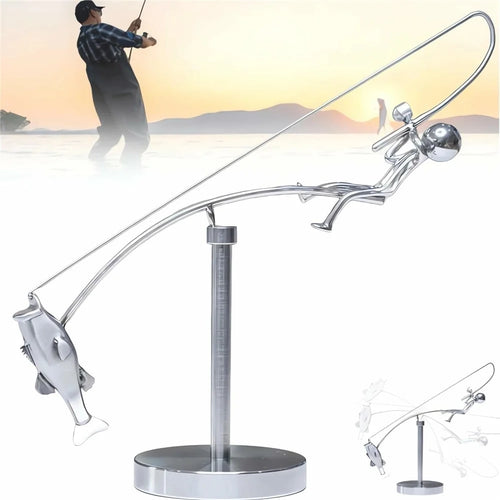 Fisherman Fishing Balance Artistic Crafts Home Decoration Display Model for Living Room / Study Room - 1
