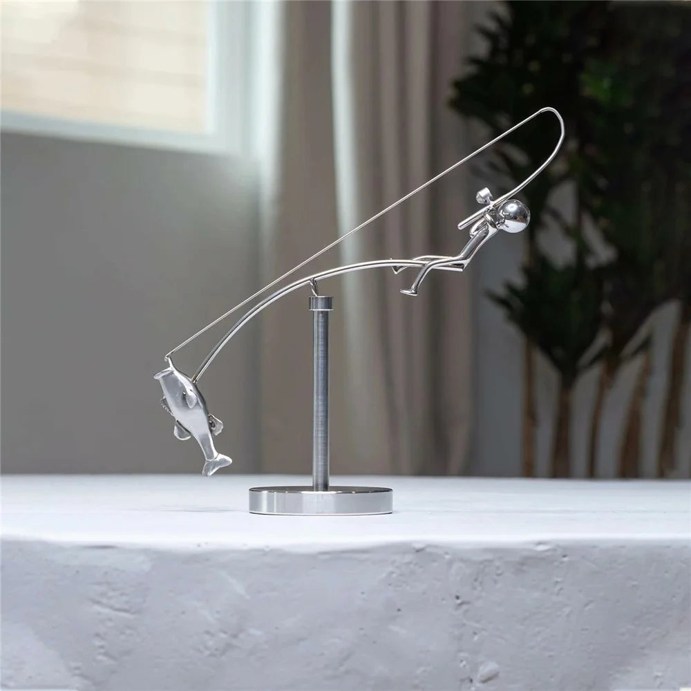 Fisherman Fishing Balance Artistic Crafts Home Decoration Display Model for Living Room / Study Room - 5