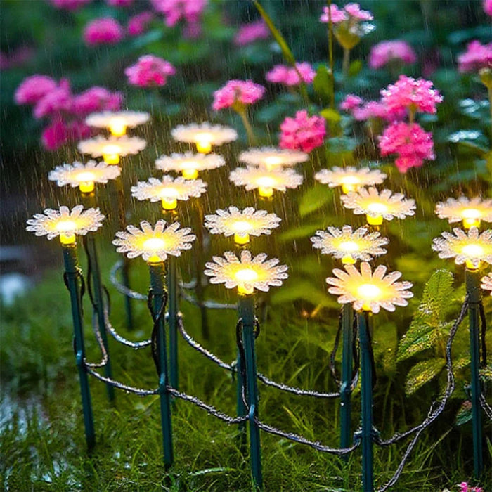 4m 10 LEDs Daisy Shape Solar Outdoor Garden Stake Lights Waterproof Ambiance Lamp for Patio Villa Yard - 2