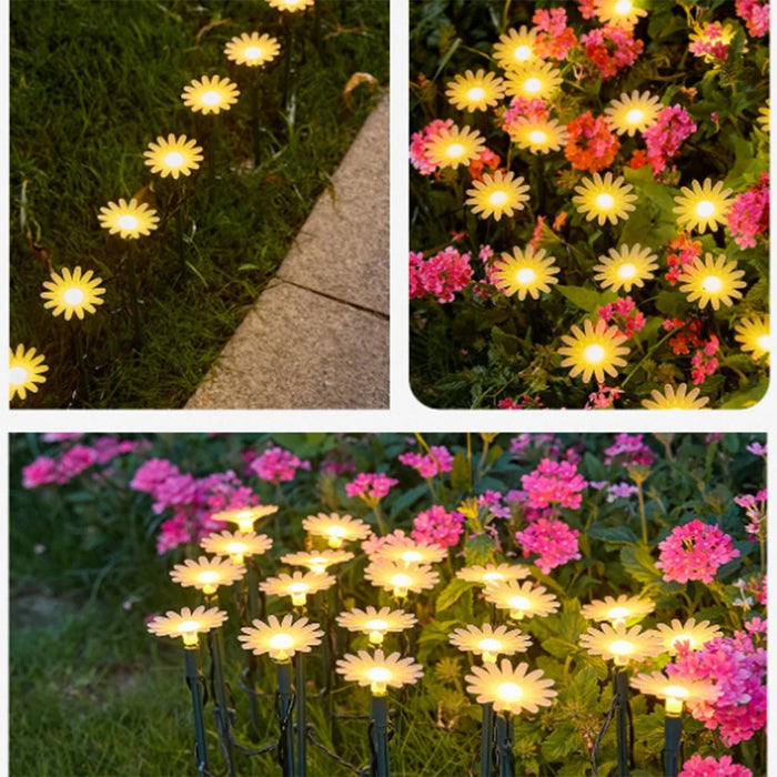 4m 10 LEDs Daisy Shape Solar Outdoor Garden Stake Lights Waterproof Ambiance Lamp for Patio Villa Yard - 5