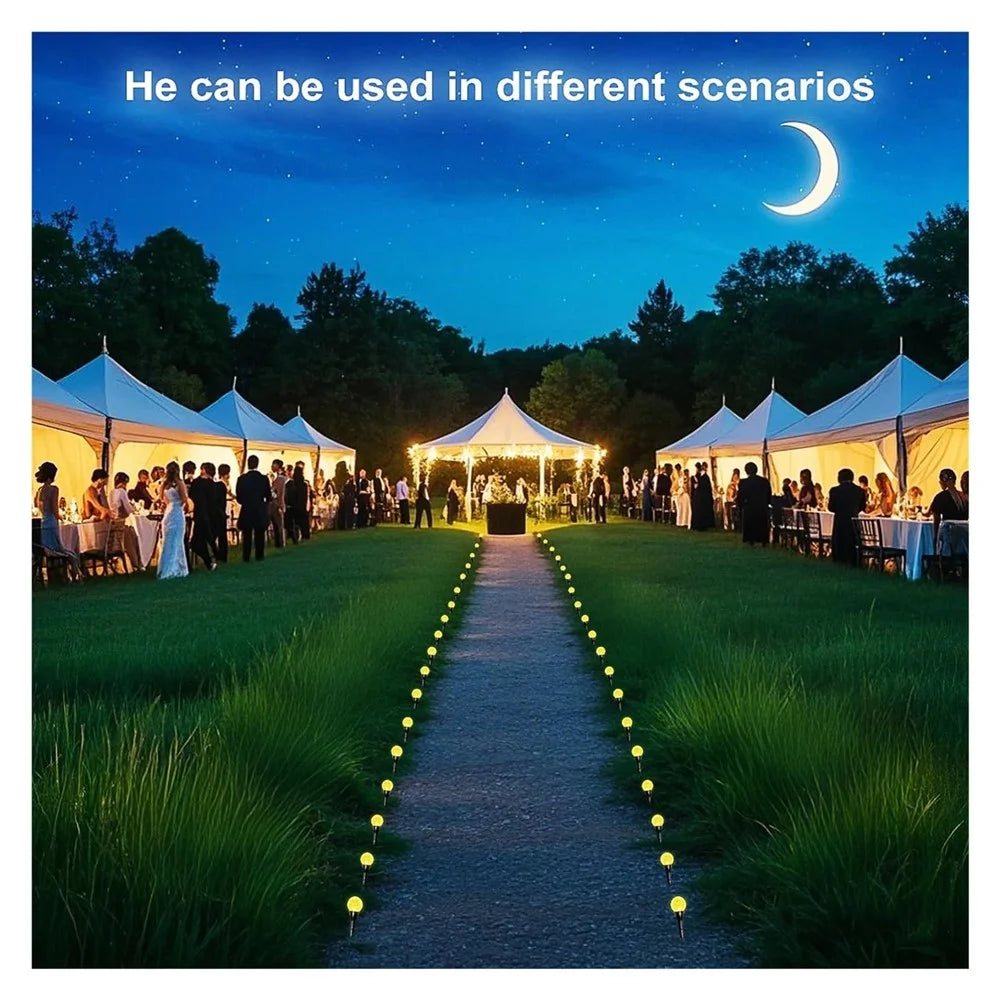 10-LED Crystal Bubble Ball String Lights Outdoor Solar Garden Lights for Lawn Patio Landscape Stake Lamps - Warm Light - 5