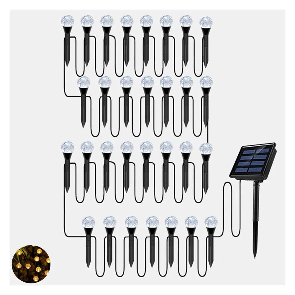 20-LED Crystal Bubble Ball String Lights Outdoor Solar Garden Lights for Lawn Patio Landscape Stake Lamps - Warm Light - 2