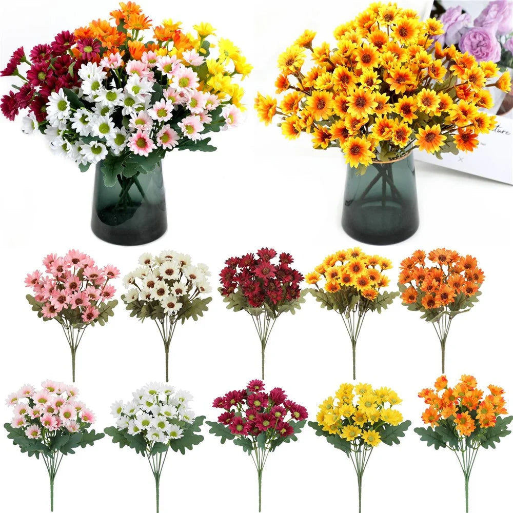2Pcs Artificial Daisy Flowers Fake Chamomile Bouquet Floral Arrangement Decor for Wedding / Home / Photography Props - White - 4