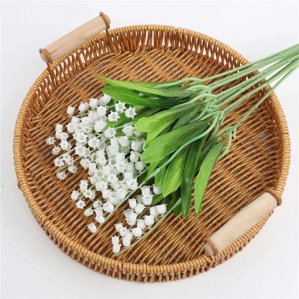 10Pcs Artificial Lily of The Valley Flowers Wedding Bouquet Fake Floral Arrangement for Outdoor / Home Decor - 4