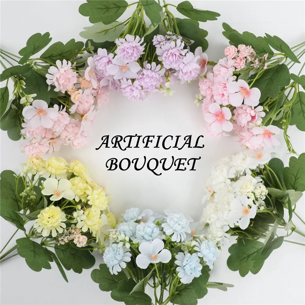 2Pcs Artificial Flower Bouquet Ping Pong Chrysanthemum Decorative Ornament for Living Room / Wedding / Outdoor - White - 3