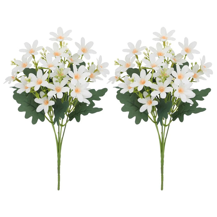 2Pcs Artificial Chrysanthemum Bouquet Fake Flowers Arrangement Wedding Party Decoration - White - 1