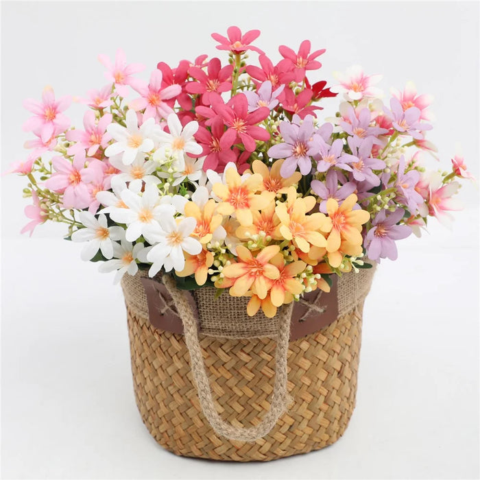 2Pcs Artificial Chrysanthemum Bouquet Fake Flowers Arrangement Wedding Party Decoration - White - 5
