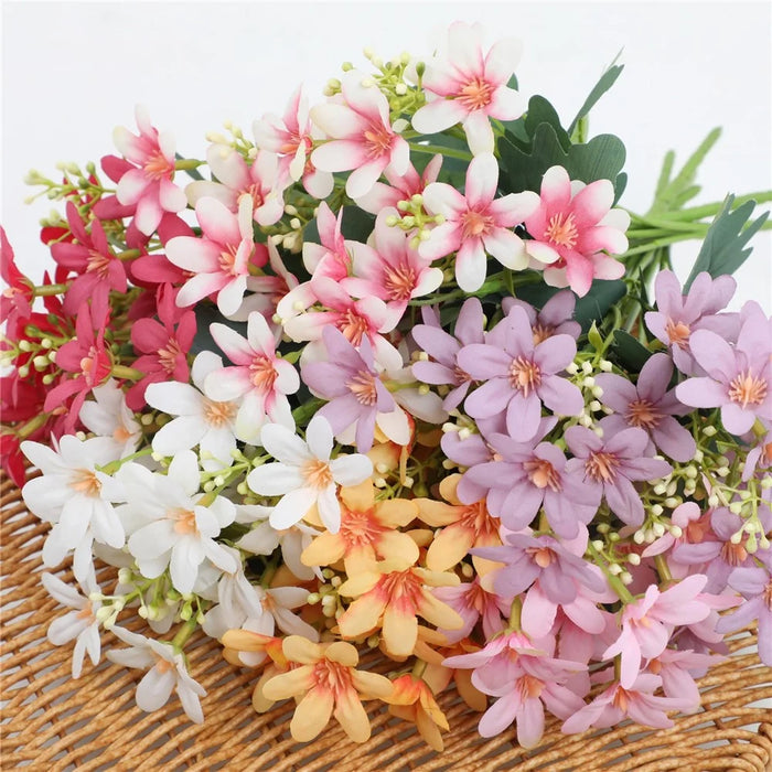 2Pcs Artificial Chrysanthemum Bouquet Fake Flowers Arrangement Wedding Party Decoration - White - 7