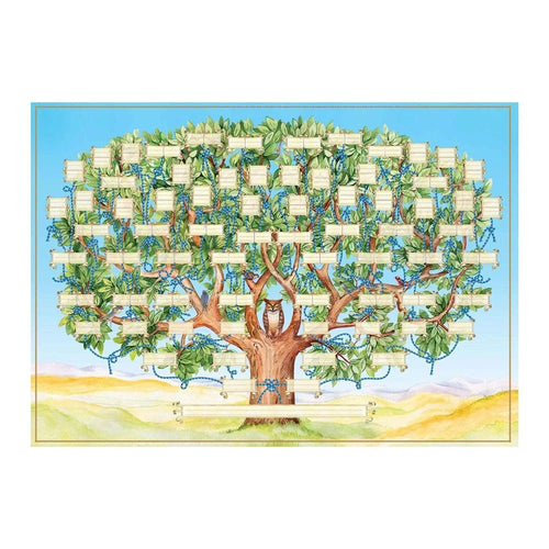 40 x 60cm Family Tree Canvas Fill In Blank Genealogy Chart Wall Art Fillable Family History Poster - 1