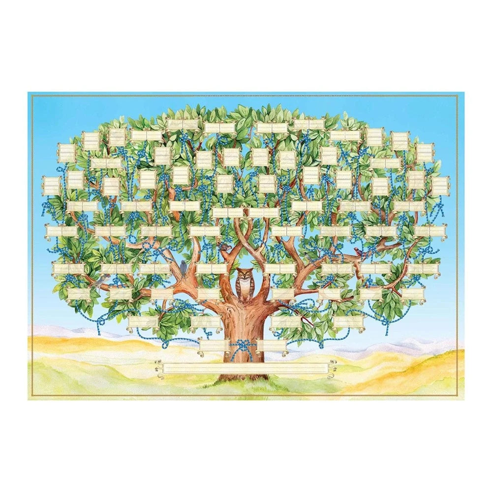 60 x 90cm Family Tree Canvas Fill In Blank Genealogy Chart Wall Art Fillable Family History Poster - 1