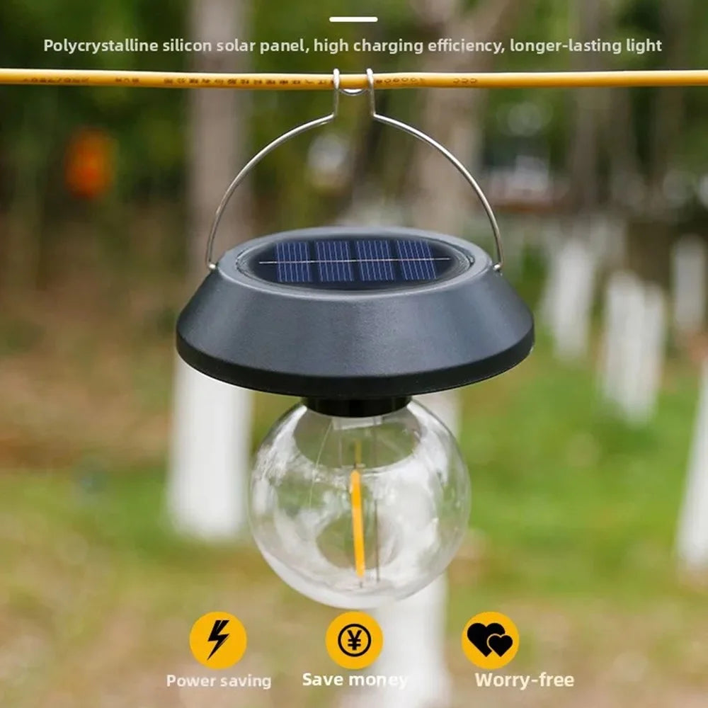 Solar Powered Tungsten Filament Hanging Lantern Waterproof Outdoor Pendant Light for Patio Garden - 2502-1 - 3