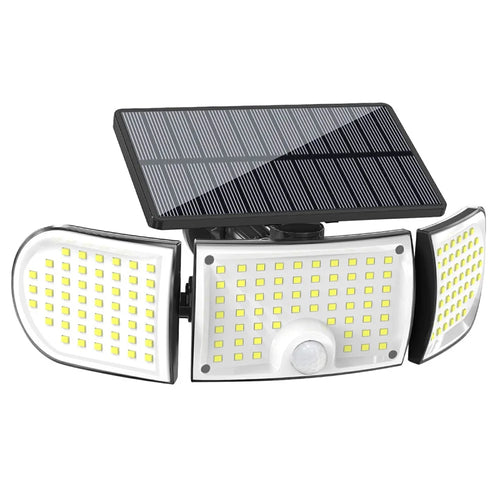 YY-21603 Solar Powered 160 LED Wall Light Outdoor Security Lighting Waterproof Landscape Lamp 3 Heads for Garden  /  Patio - 1
