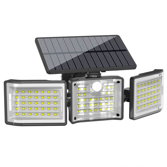 YY-20993 Solar Powered 3-Head Motion Sensor Light 99 LED Wall Lamp Outdoor Security Light for Garden / Yard / Pathway - 1