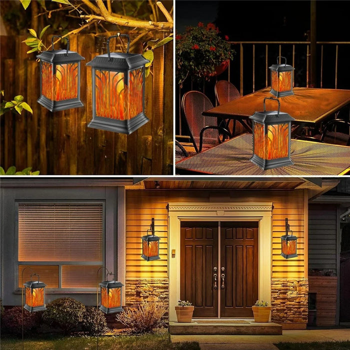 YY-91006C Solar Powered Light Flame Effect Lantern Garden Lawn Lights Decorative Landscape Lamp Outdoor Waterproof - 3