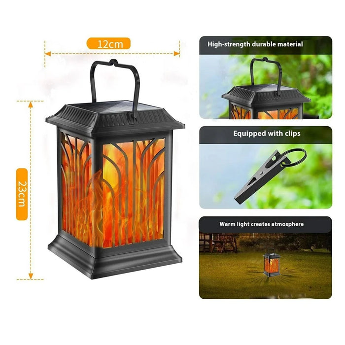 YY-91006C Solar Powered Light Flame Effect Lantern Garden Lawn Lights Decorative Landscape Lamp Outdoor Waterproof - 6