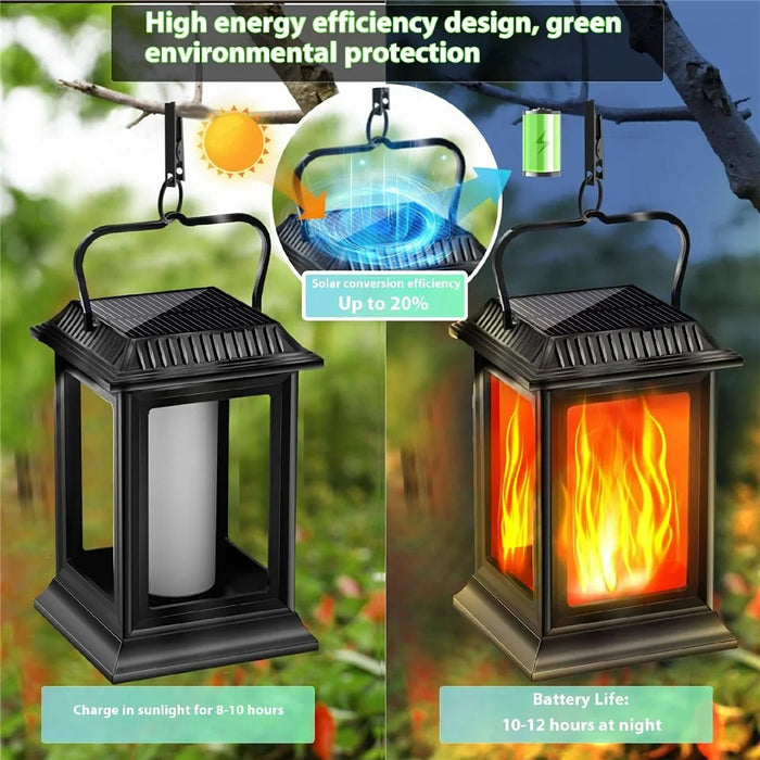 YY-91006D Solar Flame Light Garden Lawn Courtyard Landscape Hanging Lamp Outdoor Decorative Lighting IP65 Waterproof - 3
