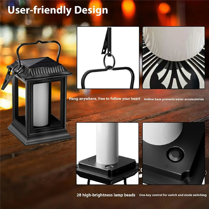 YY-91006D Solar Flame Light Garden Lawn Courtyard Landscape Hanging Lamp Outdoor Decorative Lighting IP65 Waterproof - 4