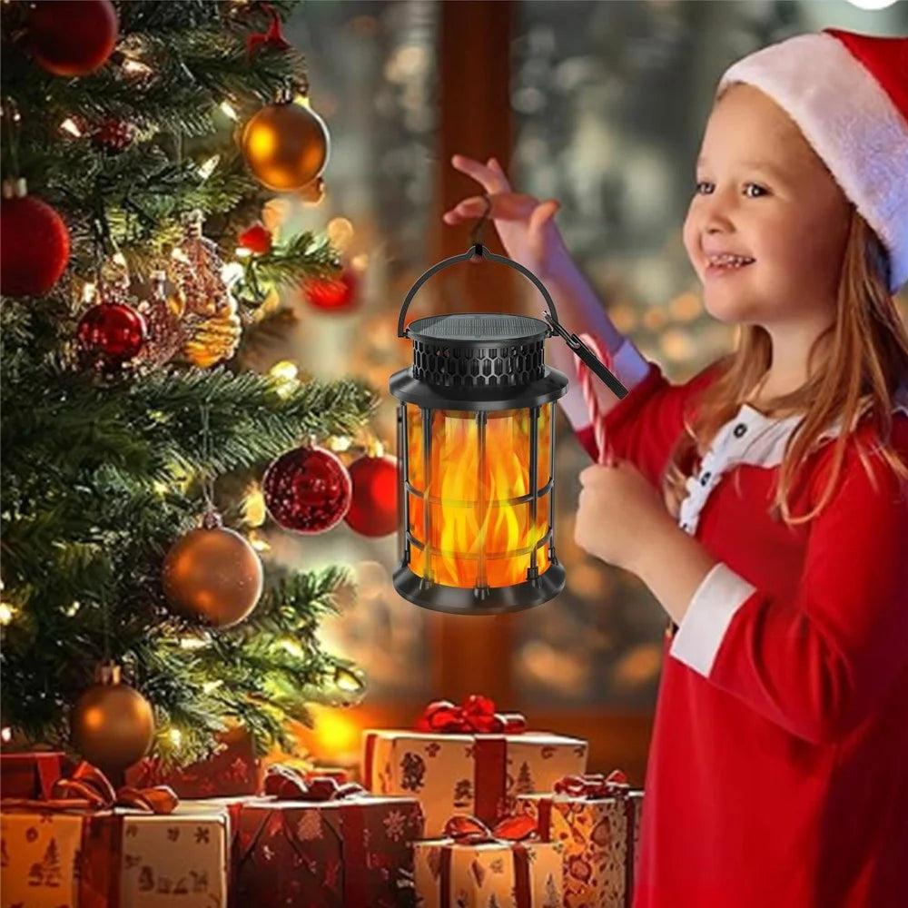 YY-91005B Solar Flame Light Outdoor Hanging Lantern Lamp for Garden Lawn Patio Landscape Decoration - 7