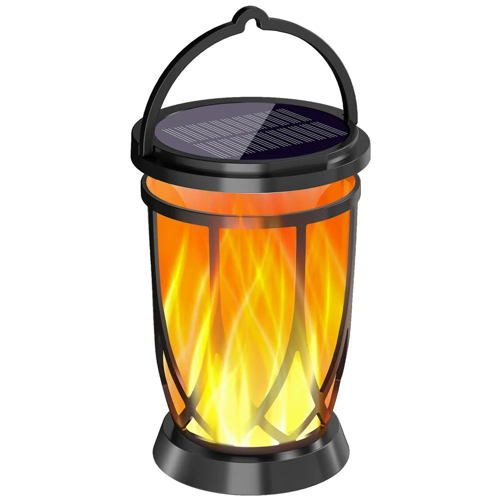YY-9605-10-1E Solar Flame Lights Garden Lawn Patio Landscape Hanging Lantern Lamp for Outdoor Decor  /  Camping  /  Porch - 1