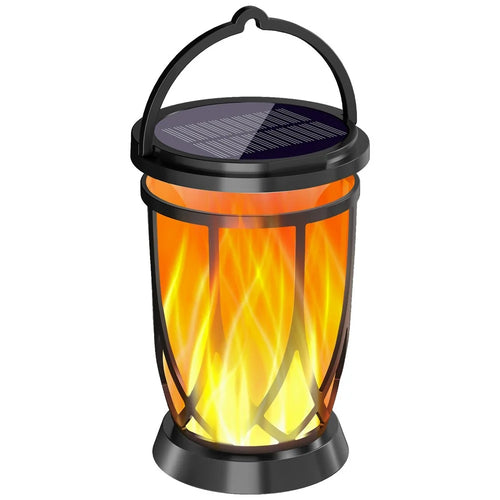 YY-9605-10-1E Solar Flame Lights Garden Lawn Patio Landscape Hanging Lantern Lamp for Outdoor Decor  /  Camping  /  Porch - 1