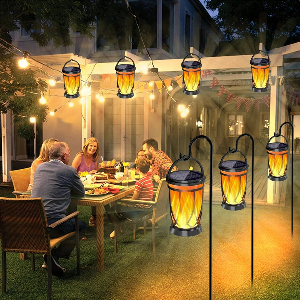 YY-9605-10-1E Solar Flame Lights Garden Lawn Patio Landscape Hanging Lantern Lamp for Outdoor Decor  /  Camping  /  Porch - 2