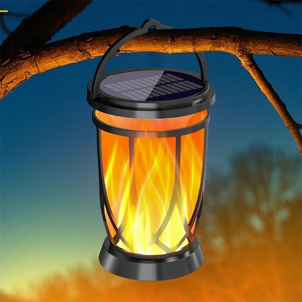 YY-9605-10-1E Solar Flame Lights Garden Lawn Patio Landscape Hanging Lantern Lamp for Outdoor Decor  /  Camping  /  Porch - 3