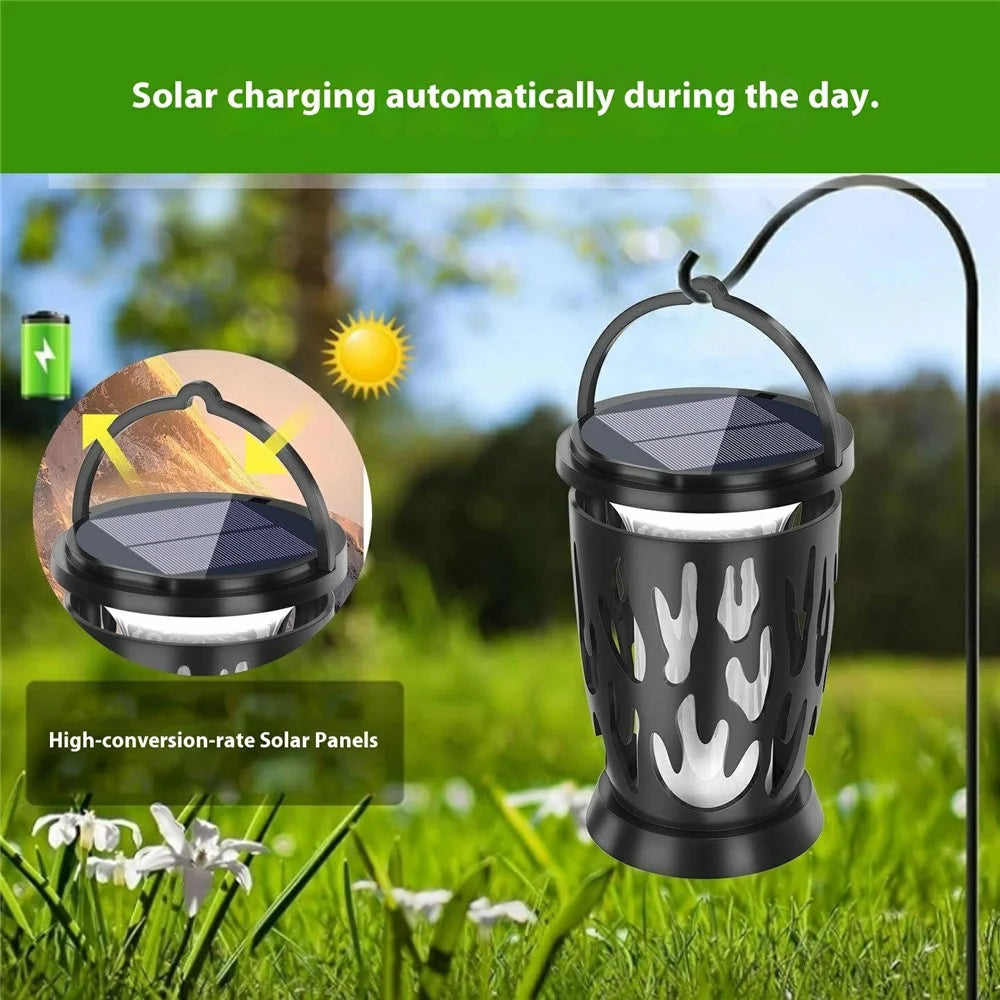 YY-9605-10-1F Solar Flame Light Water Drop Hanging Light Garden Lawn Patio Landscape Pendant Lamp for Outdoor Decoration - 3