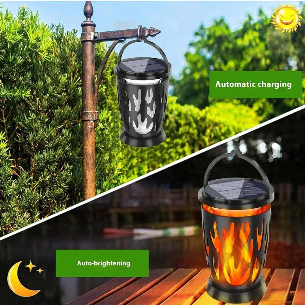 YY-9605-10-1F Solar Flame Light Water Drop Hanging Light Garden Lawn Patio Landscape Pendant Lamp for Outdoor Decoration - 4